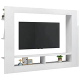 TV Cabinet High Gloss White 152x22x113 cm Engineered Wood