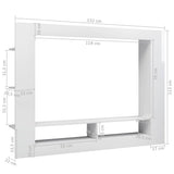 TV Cabinet High Gloss White 152x22x113 cm Engineered Wood - Rear View