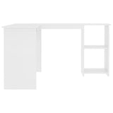 L-Shaped Corner Desk White 120x140x75 cm Engineered Wood