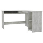 L-Shaped Corner Desk Concrete Grey 120x140x75cm Engineered Wood