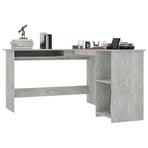 L-Shaped Corner Desk Concrete Grey 120x140x75cm Engineered Wood