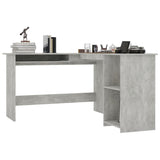 L-Shaped Corner Desk Concrete Grey 120x140x75 cm Engineered Wood - Side View