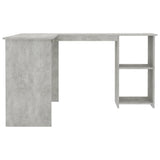 L-Shaped Corner Desk Concrete Grey 120x140x75 cm Engineered Wood - 45-Degree Angle