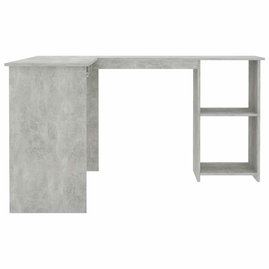 L-Shaped Corner Desk Concrete Grey 120x140x75cm Engineered Wood