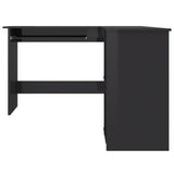 L-Shaped Corner Desk High Gloss Black 120x140x75 cm Engineered Wood