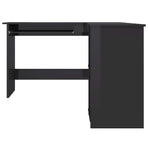 L-Shaped Corner Desk High Gloss Black 120x140x75 cm