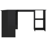 L-Shaped Corner Desk High Gloss Black 120x140x75 cm Engineered Wood