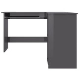 L-Shaped Corner Desk High Gloss Grey 120x140x75 cm Engineered Wood