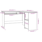 L-Shaped Corner Desk High Gloss Grey 120x140x75 cm Engineered Wood
