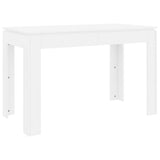 Dining Table White 120x60x76 cm Engineered Wood - Front View