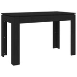 Dining Table Black 120x60x76 cm Engineered Wood - Rear View