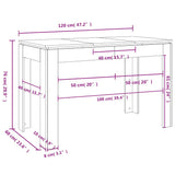 Dining Table Sonoma Oak 120x60x76 cm Engineered Wood - Close-Up Angle