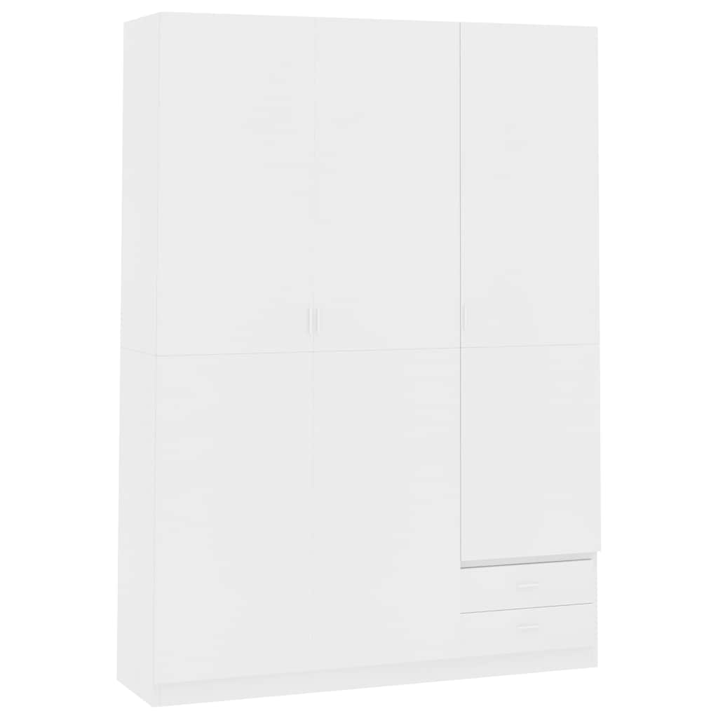 3-Door Wardrobe White 120x50x180 cm Engineered Wood