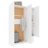 3-Door Wardrobe White 120x50x180 cm Engineered Wood