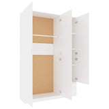 3-Door Wardrobe White 120x50x180 cm Engineered Wood
