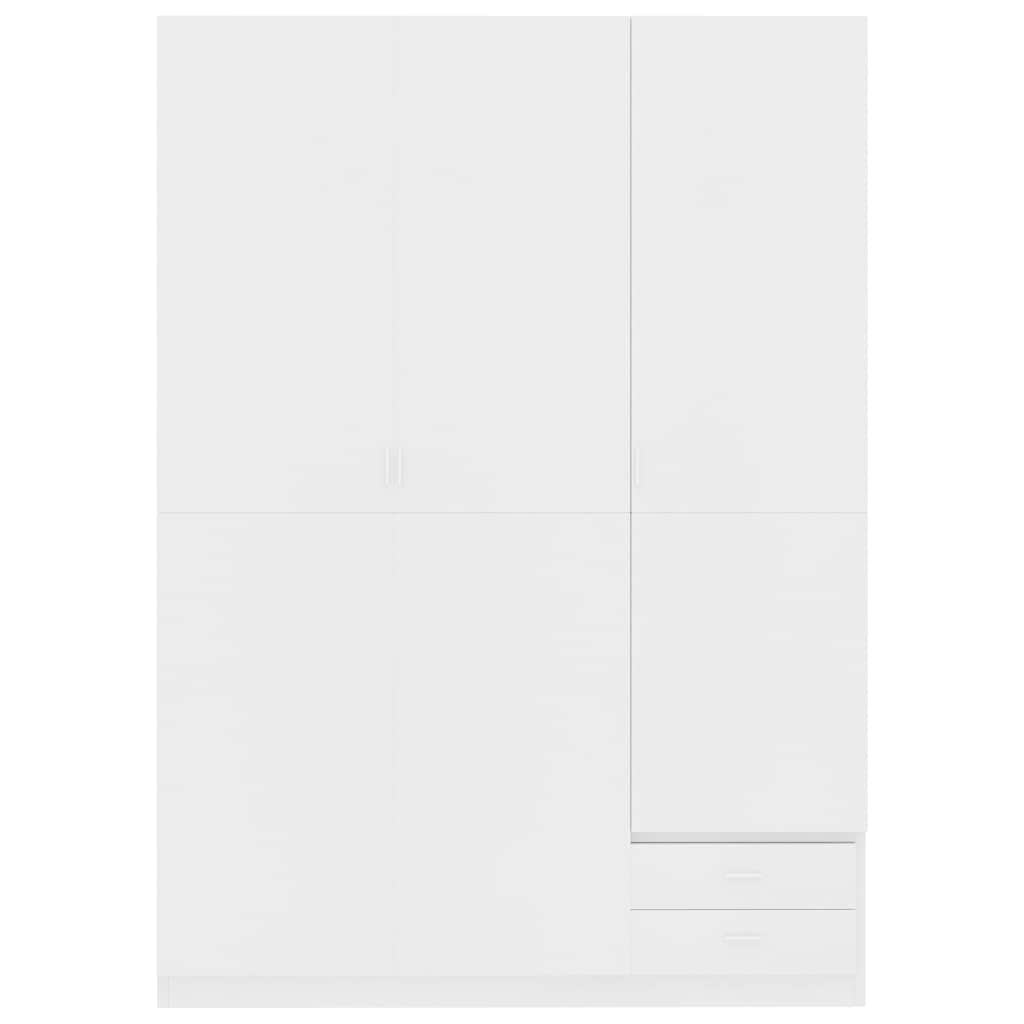 3-Door Wardrobe White 120x50x180 cm Engineered Wood