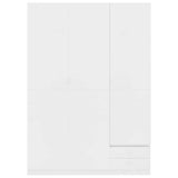 3-Door Wardrobe White 120x50x180 cm Engineered Wood - 45-Degree Angle