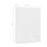 3-Door Wardrobe White 120x50x180 cm Engineered Wood - Close-Up Angle