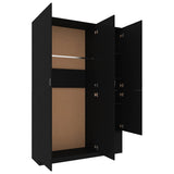 3-Door Wardrobe Black 120x50x180 cm Engineered Wood