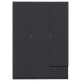 3-Door Wardrobe Grey 120x50x180 cm Engineered Wood - Top-Down View