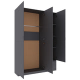 3-Door Wardrobe Grey 120x50x180 cm Engineered Wood - Rear View