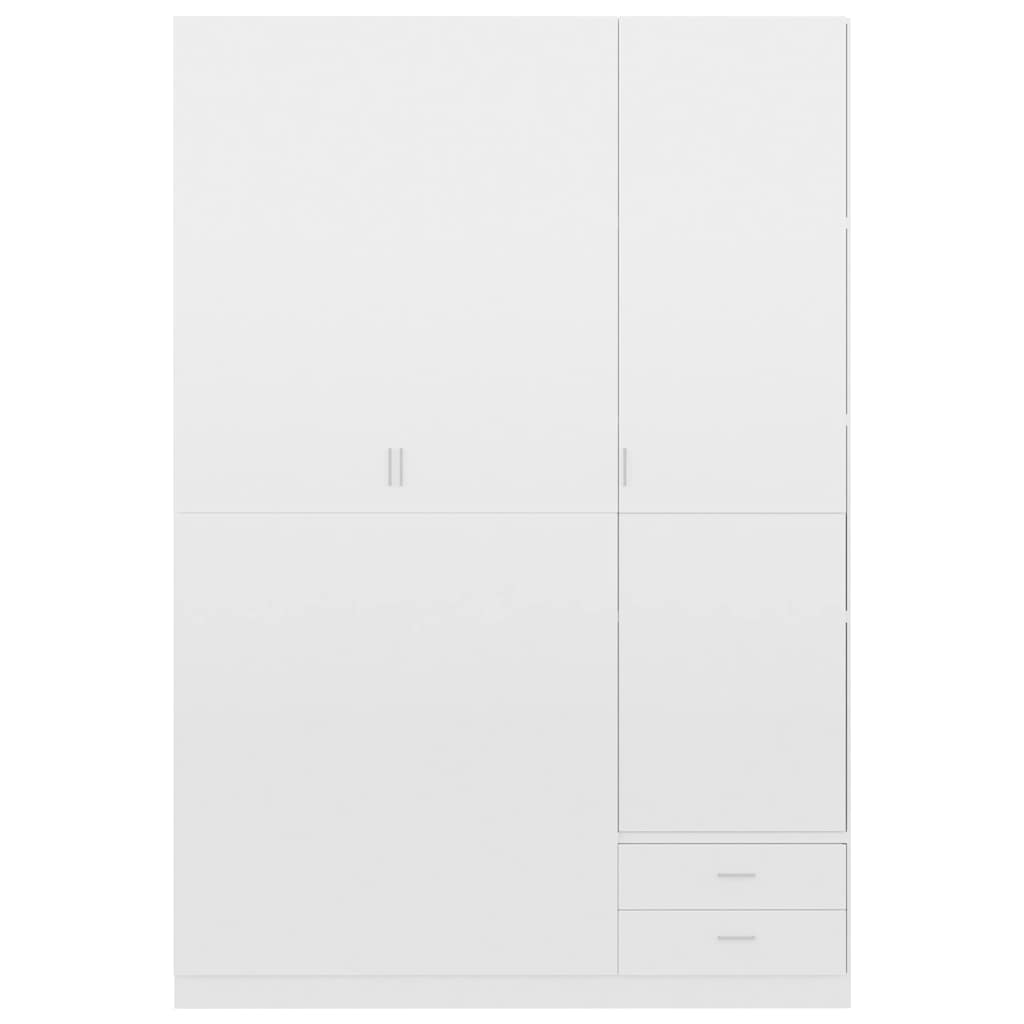 3-Door Wardrobe High Gloss White 120x50x180 cm Engineered Wood