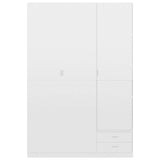 3-Door Wardrobe High Gloss White 120x50x180 cm Engineered Wood - Side View