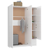 3-Door Wardrobe High Gloss White 120x50x180 cm Engineered Wood - Top-Down View