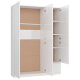 3-Door Wardrobe High Gloss White 120x50x180 cm Engineered Wood