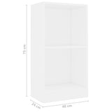 Bookshelf White 40x24x75 cm Engineered Wood