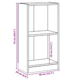 Bookshelf Sonoma Oak 40x24x75 cm Engineered Wood