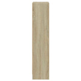 3-Tier Book Cabinet White and Sonoma Oak 40x24x109 cm Engineered Wood
