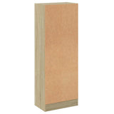 3-Tier Book Cabinet White and Sonoma Oak 40x24x109 cm Engineered Wood