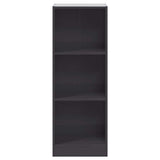 3-Tier Book Cabinet High Gloss Grey 40x24x109 cm Engineered Wood