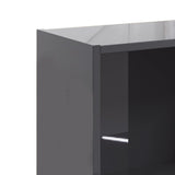 3-Tier Book Cabinet High Gloss Grey 40x24x109 cm Engineered Wood - Close-Up Angle