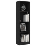 4-Tier Book Cabinet Black 40x24x142 cm Engineered Wood - Side View