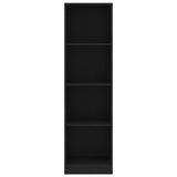 4-Tier Book Cabinet Black 40x24x142 cm Engineered Wood - Top-Down View