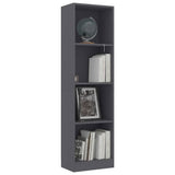 4-Tier Book Cabinet Grey 40x24x142 cm Engineered Wood