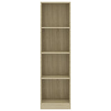 4-Tier Book Cabinet Sonoma Oak 40x24x142 cm Engineered Wood - Top-Down View