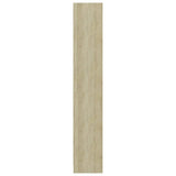 4-Tier Book Cabinet White and Sonoma Oak 40x24x142 cm Engineered Wood - 45-Degree Angle