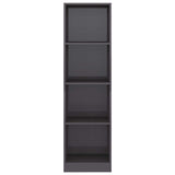 4-Tier Book Cabinet High Gloss Grey 40x24x142 cm Engineered Wood
