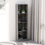 4-Tier Book Cabinet High Gloss Grey 40x24x142 cm Engineered Wood