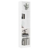 5-Tier Book Cabinet White 40x24x175 cm Engineered Wood - Side View