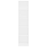 5-Tier Book Cabinet White 40x24x175 cm Engineered Wood