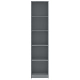 5-Tier Book Cabinet Grey 40x24x175 cm Engineered Wood - Top-Down View