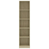 5-Tier Book Cabinet Sonoma Oak 40x24x175 cm Engineered Wood - Top-Down View