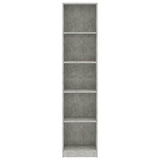 5-Tier Book Cabinet Concrete Grey 40x24x175 cm Engineered Wood