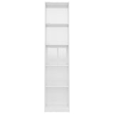 5-Tier Book Cabinet High Gloss White 40x24x175 cm Engineered Wood