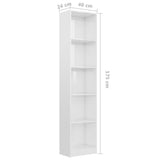 5-Tier Book Cabinet High Gloss White 40x24x175 cm Engineered Wood
