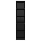 5-Tier Book Cabinet High Gloss Black 40x24x175 cm Engineered Wood
